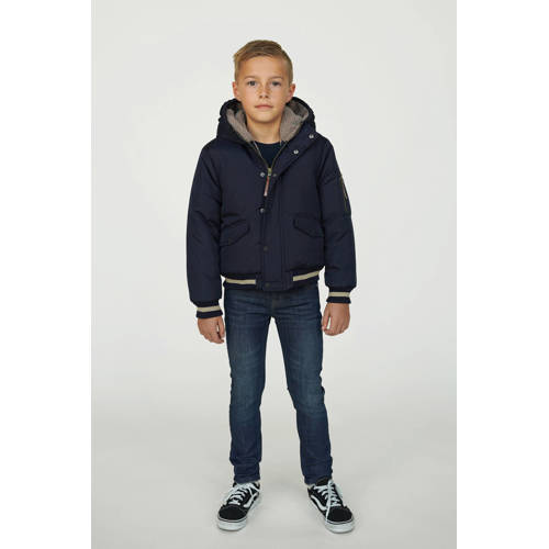 Moodstreet winterjas donkerblauw Jongens Polyester Capuchon Effen - maat 158/164 afbeelding
