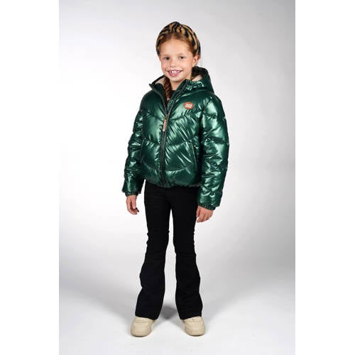 Moodstreet gewatteerde jas groen Meisjes Polyester Capuchon Effen - maat 116 afbeelding