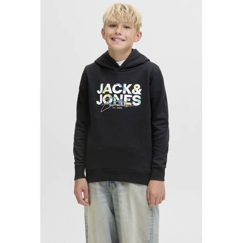 JACK & JONES JUNIOR hoodie zwart Sweater Logo