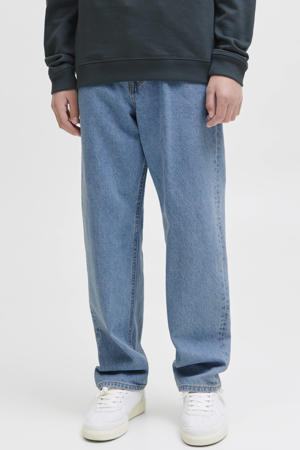 relaxed high waist loose fit jeans medium blue denim