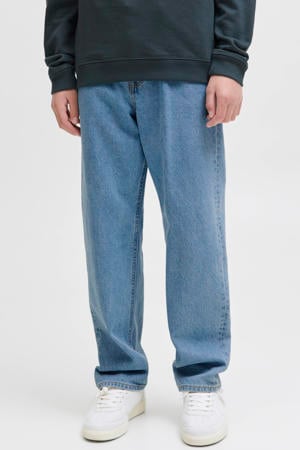 relaxed high waist loose fit jeans medium blue denim