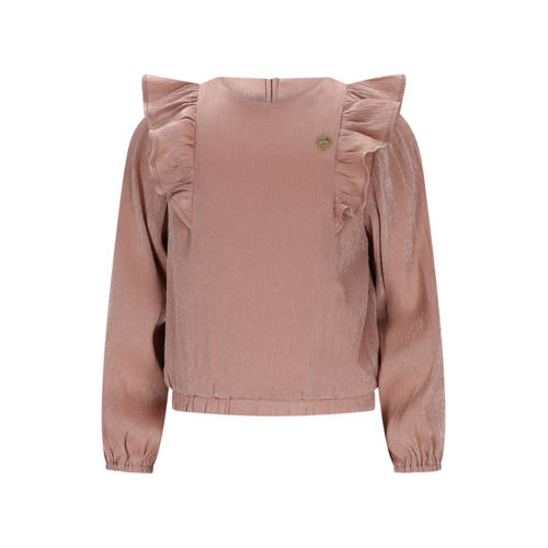 Le Chic blousetop bruin Meisjes Viscose Ronde hals Effen