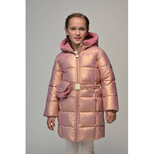 Le Chic gewatteerde jas roze Meisjes Polyester Capuchon Effen - maat 104 afbeelding