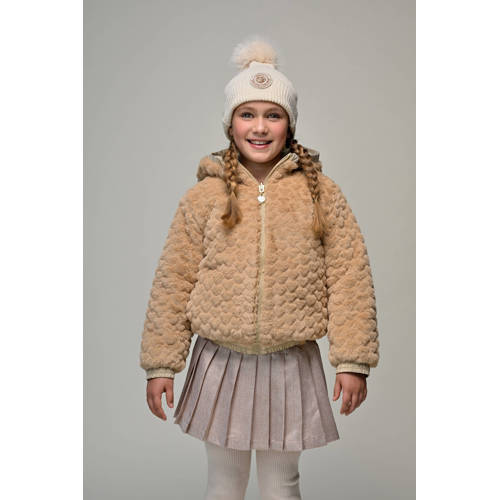 Le Chic reversible jas goud Meisjes Polyester Capuchon Effen - maat 104 afbeelding