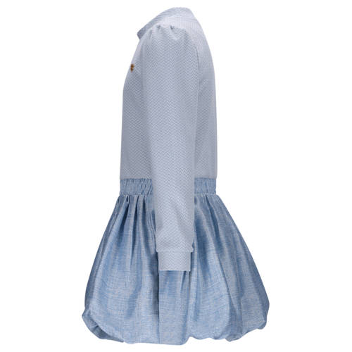 Le Chic korte jurk lichtblauw Meisjes Polyester Opstaande kraag Gemêleerd