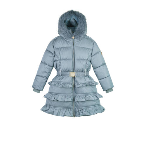 Le Chic gewatteerde jas blauw Meisjes Polyester Capuchon Effen - maat 104 afbeelding