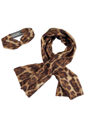 sjaal + hoofdband bruin