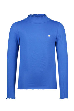longsleeve blauw rib gebreid