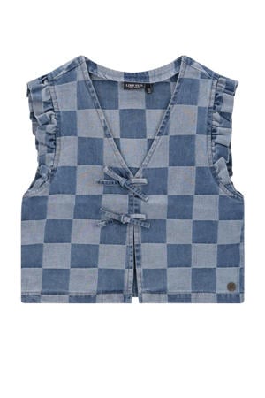 denim gilet blauw