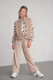 thumbnail: Like Flo corduroy wide leg casual broek beige