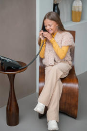 thumbnail: Like Flo corduroy wide leg casual broek beige