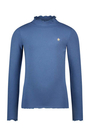 longsleeve blauw rib gebreid