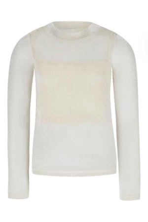 semi-transparante blousetop beige