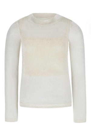 semi-transparante blousetop beige
