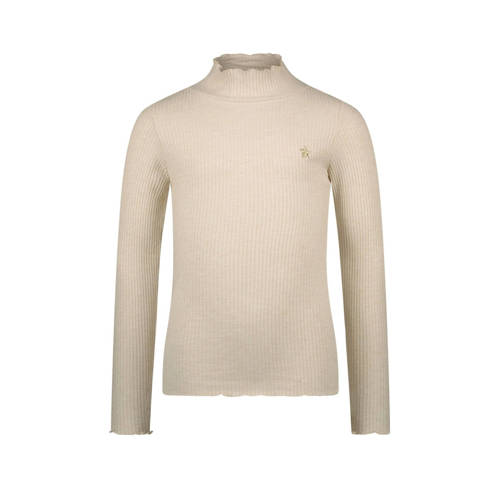 Like Flo longsleeve beige met glitter Meisjes Viscose Opstaande kraag Effen