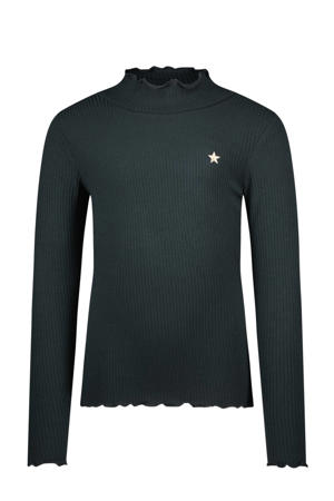 longsleeve antraciet rib gebreid