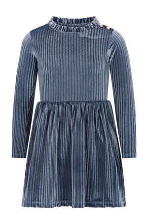 fluwelen korte jurk blauw