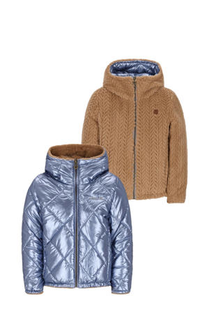 reversible jas blauw
