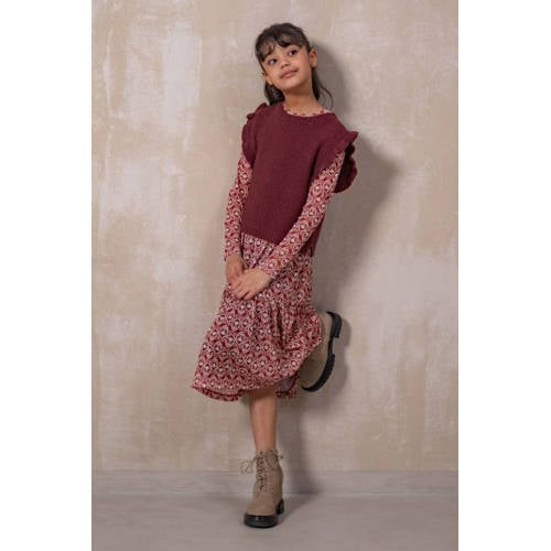 Like Flo midi jurk rood Meisjes Polyester Ronde hals All over print - maat 134 afbeelding