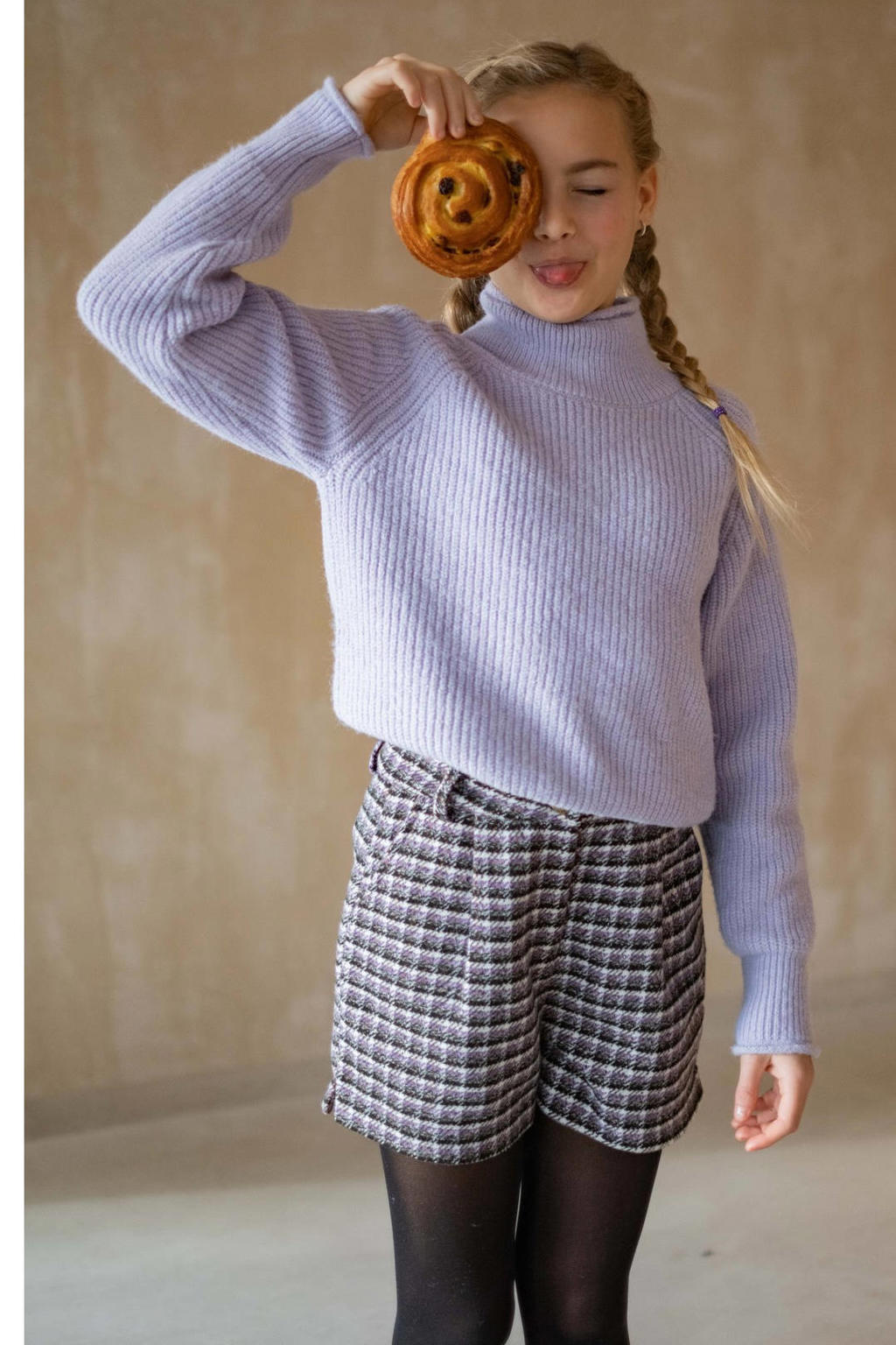 Like Flo Young trui lila grof gebreid | kleertjes.com