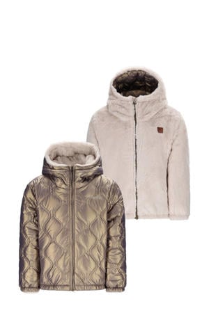 imitatiebonten reversible jas beige