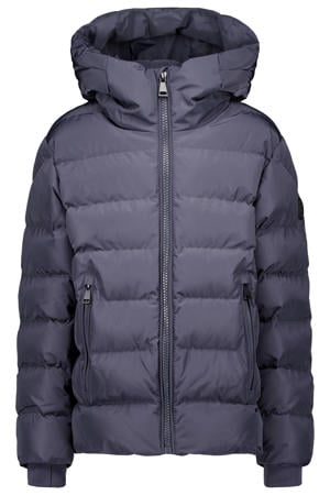 gewatteerde jas donkerblauw