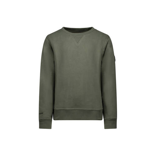 Airforce sweater groen Jongens Katoen Ronde hals Effen - maat 176 afbeelding