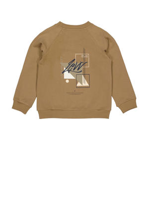 sweater met backprint lichtbruin