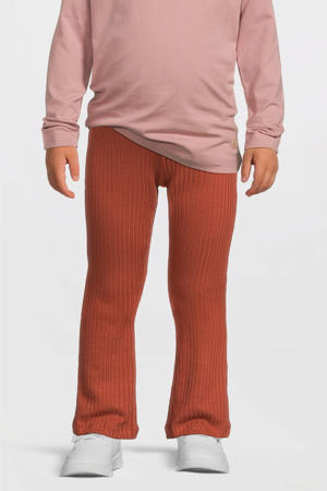 regular flared broek roodbruin