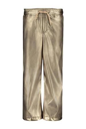 imitatieleren regular casual broek goud