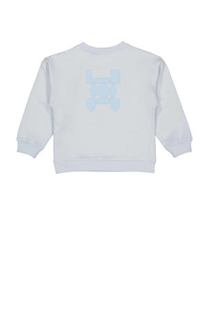sweater met backprint lichtblauw