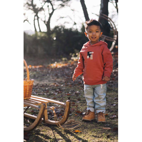 LEVV Little hoodie rood Sweater Jongens Katoen Capuchon Effen