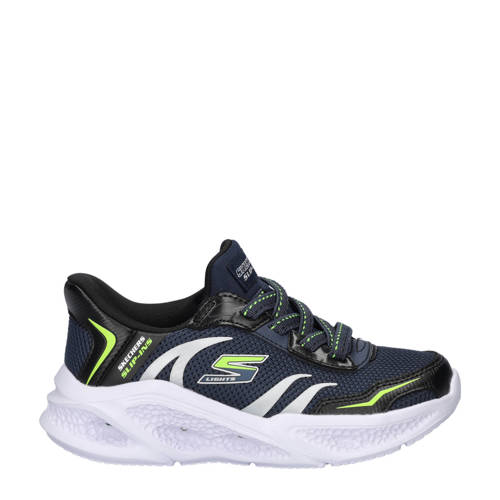 Skechers Hands Free Slip-In S-Lights sneakers met lichtjes donkerblauw Jongens Textiel - maat 30 afbeelding