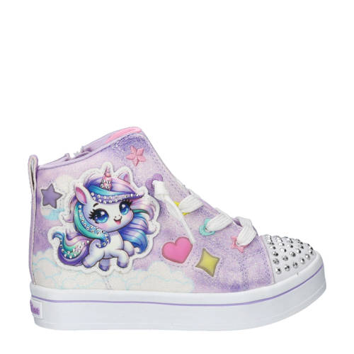 Skechers sneakers met lichtjes lila Paars Meisjes Imitatieleer Personage - maat 26 - glitter afbeelding