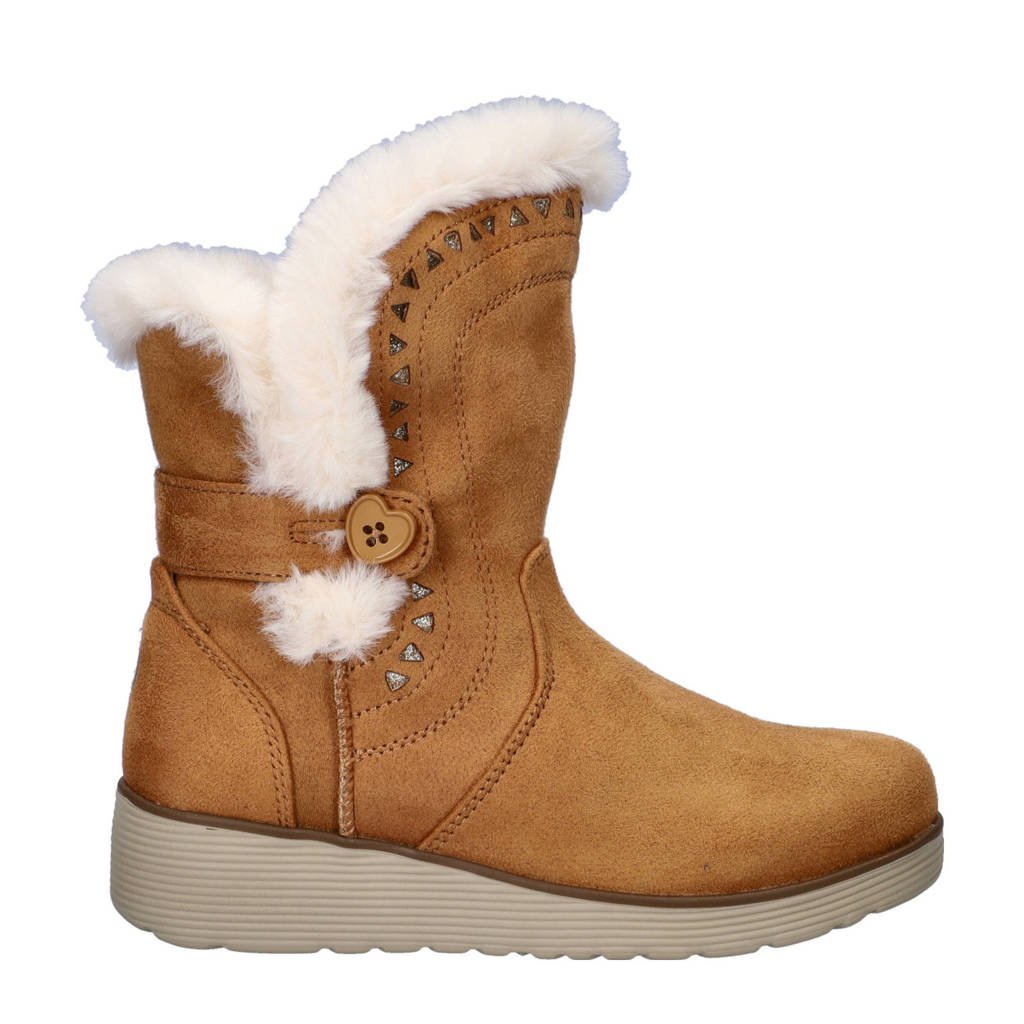 Skechers Keepsake Wedge gevoerde enkelboots cognac kleertjes