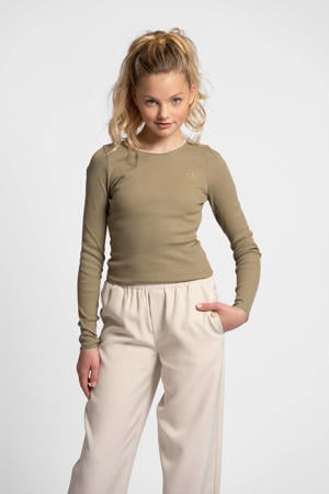 rechtvallend casual broek beige