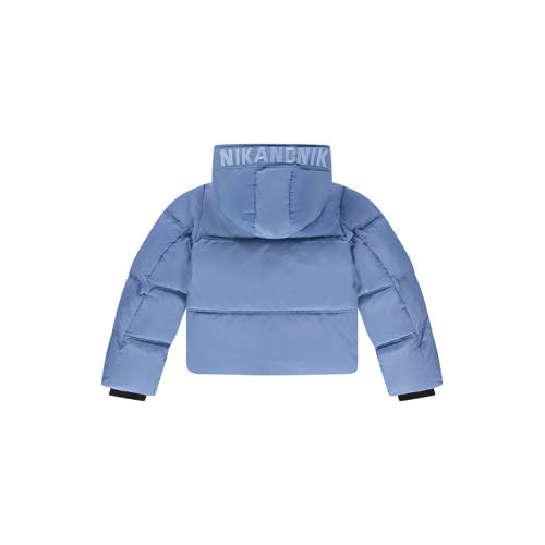 NIK&NIK gewatteerde jas lichtblauw Meisjes Polyester Capuchon Effen