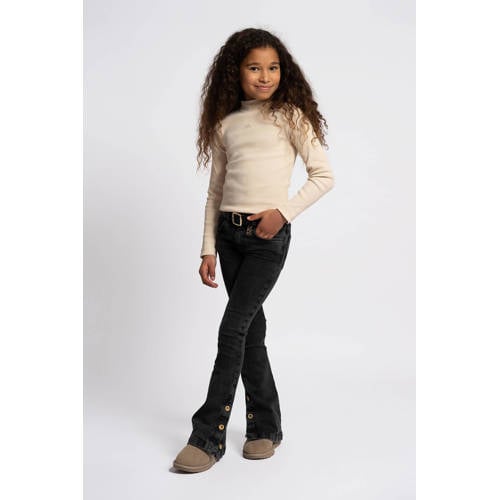 NIK&NIK high waist flared jeans grey denim Grijs Meisjes Stretchdenim Effen