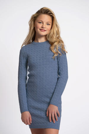 A-lijn jurk grof gebreid blauw
