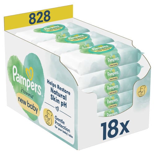 Pampers Harmonie New Baby Wipes 18X46Ct Billendoekjes