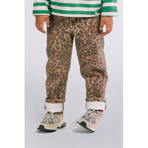 The New Chapter denim straight casual broek bruin Dierenprint - maat 110 afbeelding