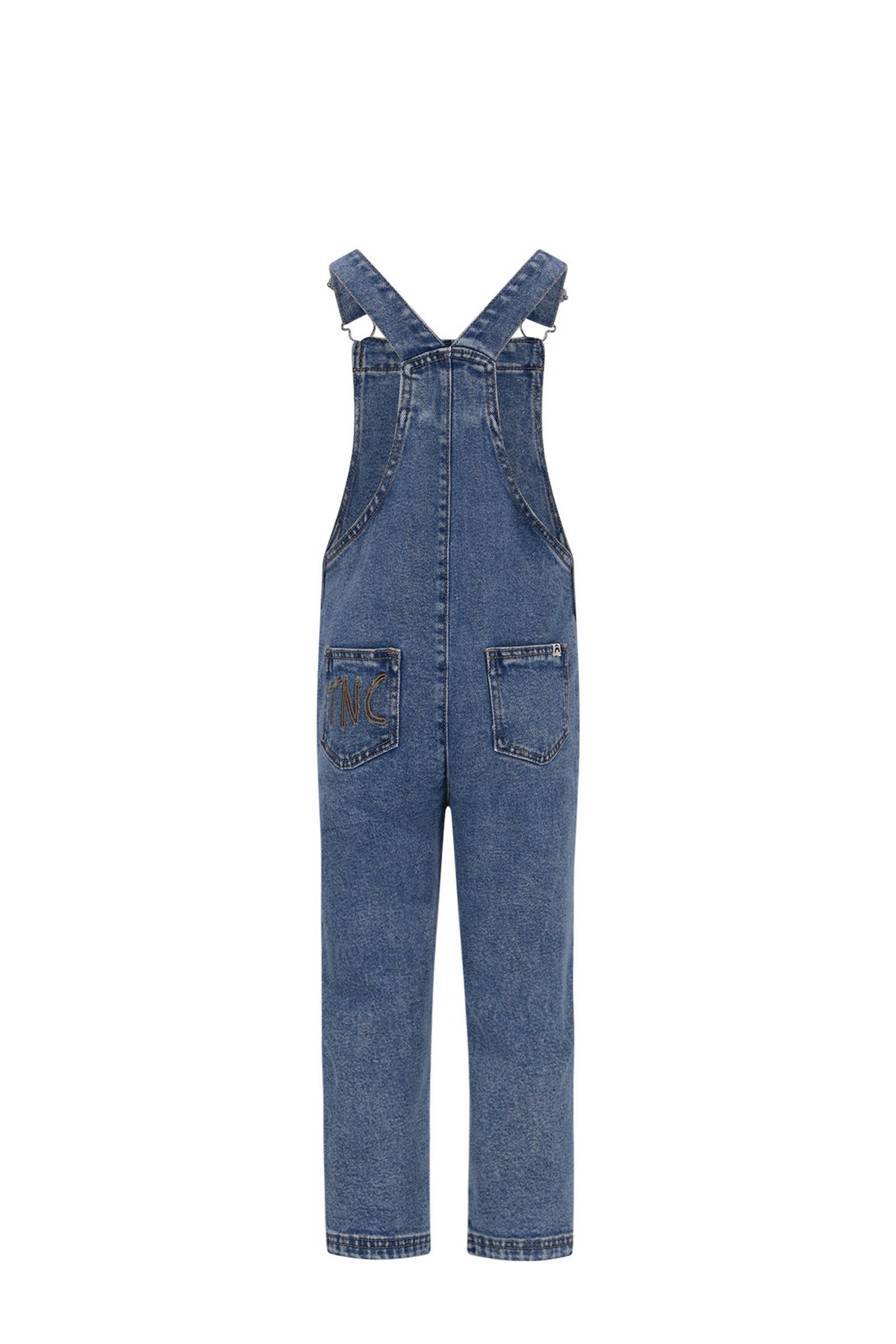 The New Chapter denim wide leg tuinbroek blauw | kleertjes.com