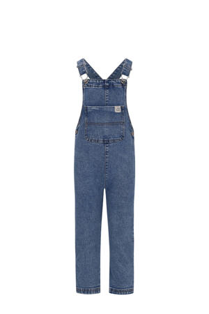 denim wide leg tuinbroek blauw