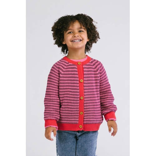 The New Chapter cardigan rood gebreid Vest Jongens/Meisjes Katoen Ronde hals