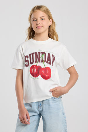 T-shirt wit/rood