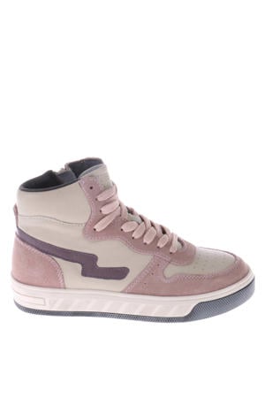 leren sneakers roze multi