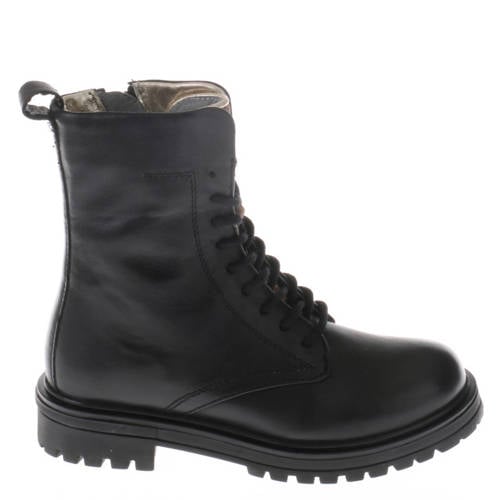 Red Code leren veterboots zwart Meisjes Leer Effen - maat 36 afbeelding