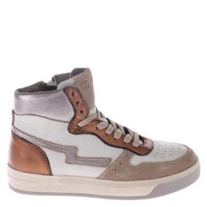 leren sneakers taupe combi