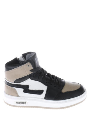 leren sneakers taupe multi