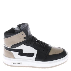 leren sneakers taupe multi
